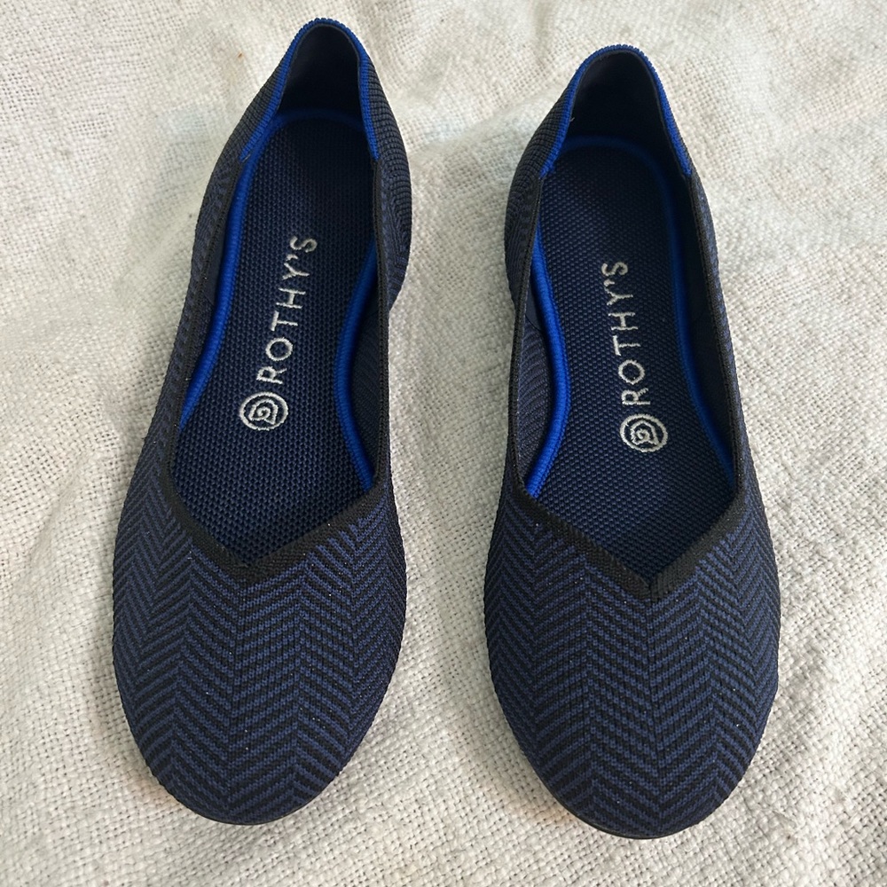 Rothy’s Midnight Metallic Herringbone Flat